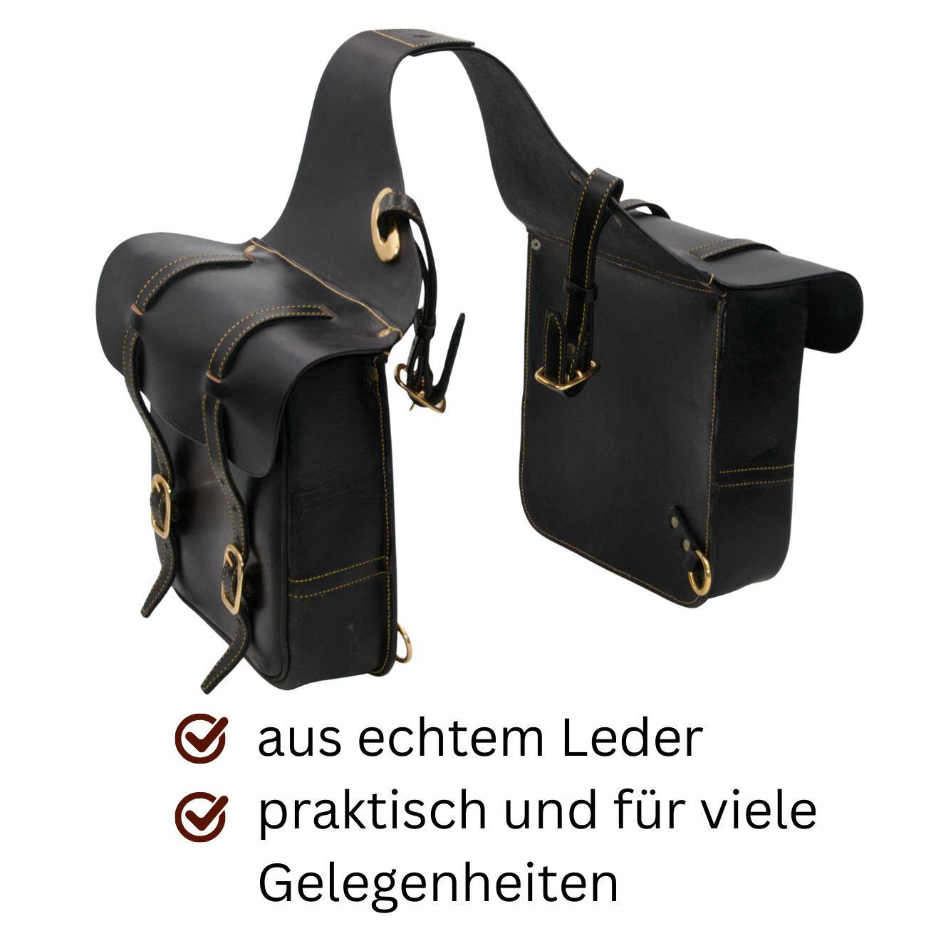 AMKA Satteltasche Packtasche aus Leder für Pferde doppelseitig 2/4