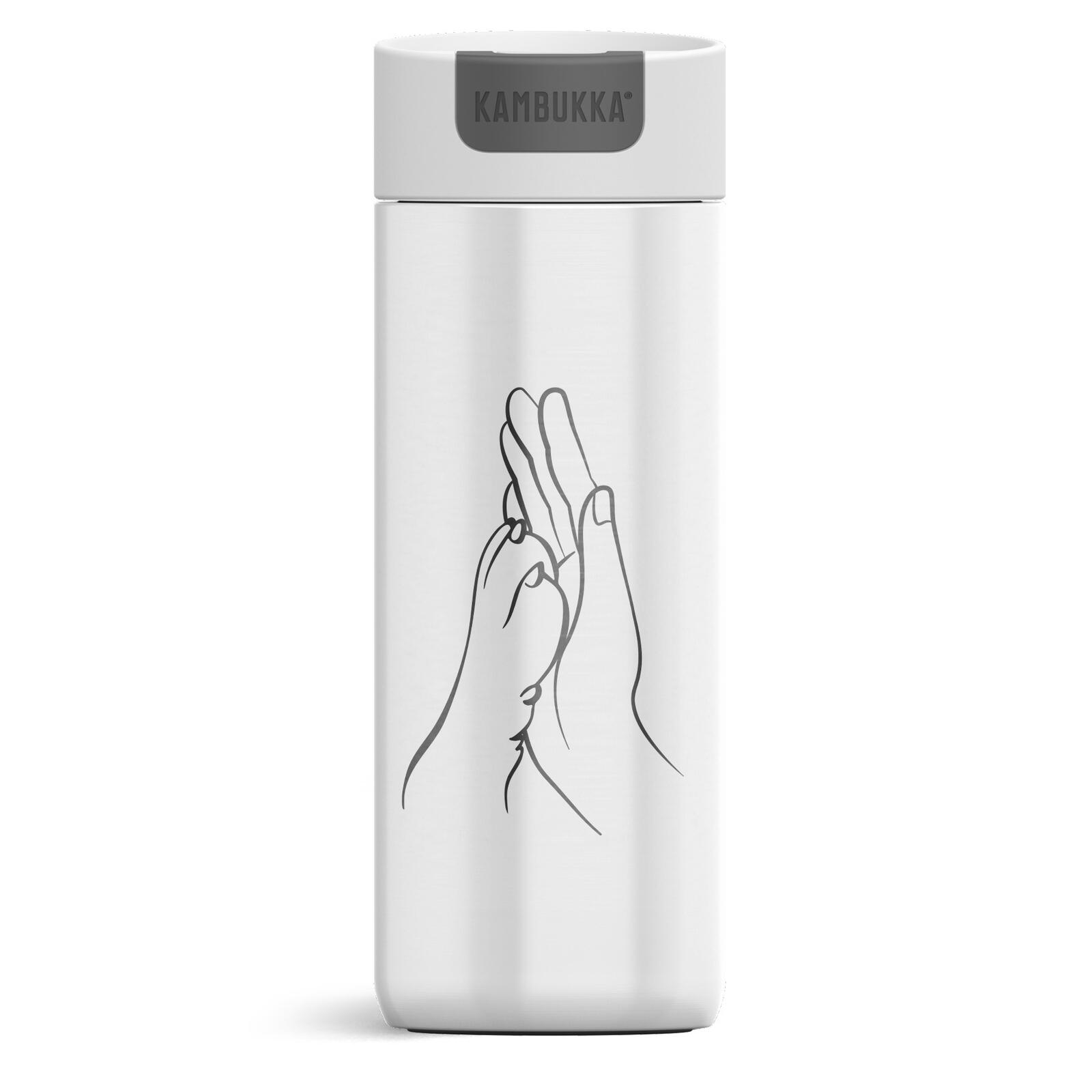Kambukka Olympus 0,5l Thermobecher Edelstahl auslaufsicher Friends Forever White 2/6
