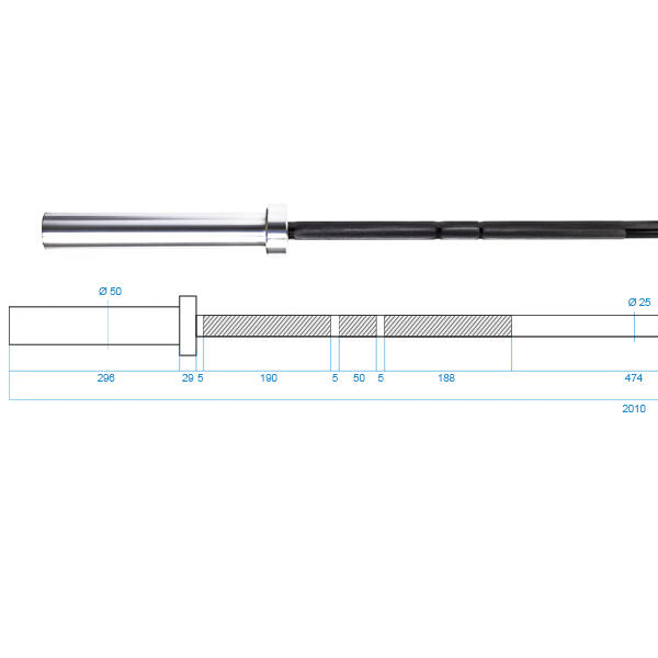 Gryf olimpijski 2100 mm GCFD450 + zaciski ZG1000 BLACK HMS Premium