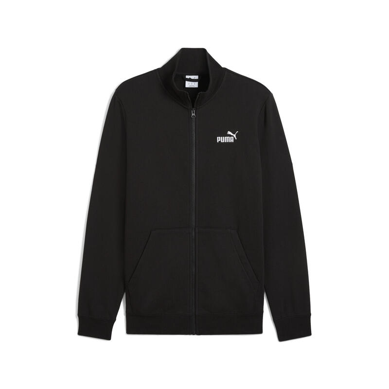 Geacă alergare bărbați fleece guler înalt Essentials No. 1 Logo, gri PUMA