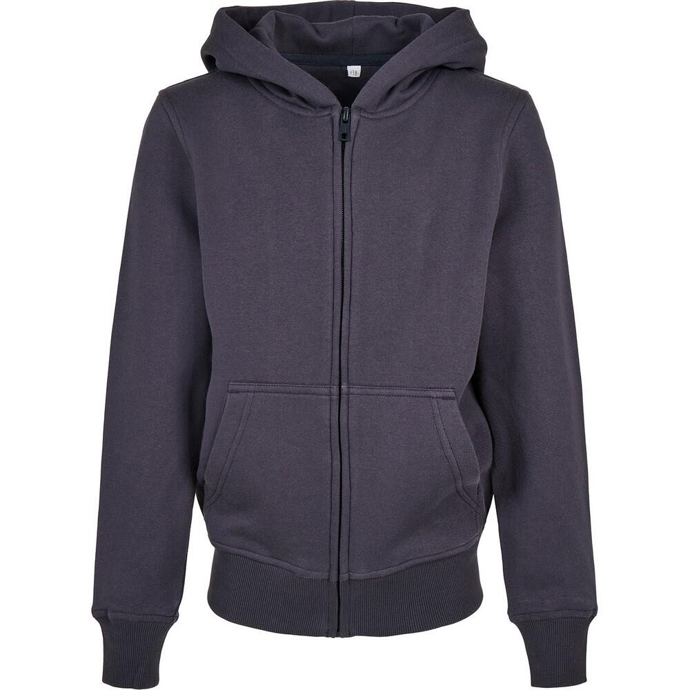 Build Your Brand Childrens/Kids Basic Organic Full Zip Hoodie