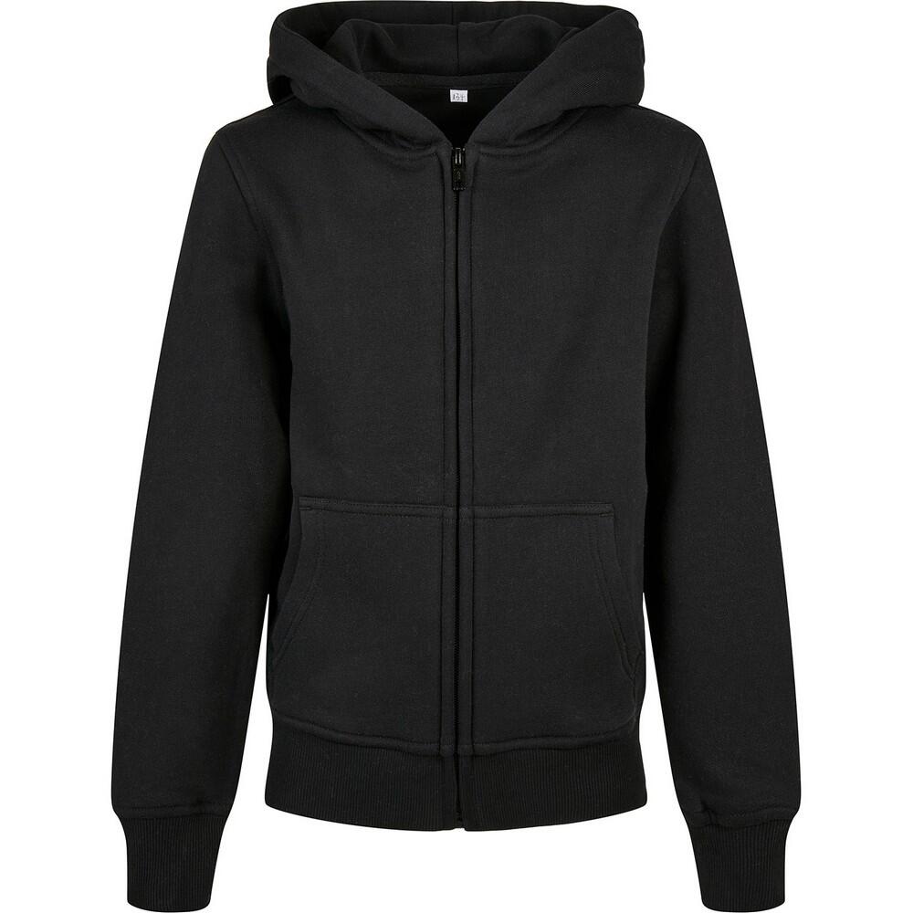 Build Your Brand Childrens/Kids Basic Organic Full Zip Hoodie