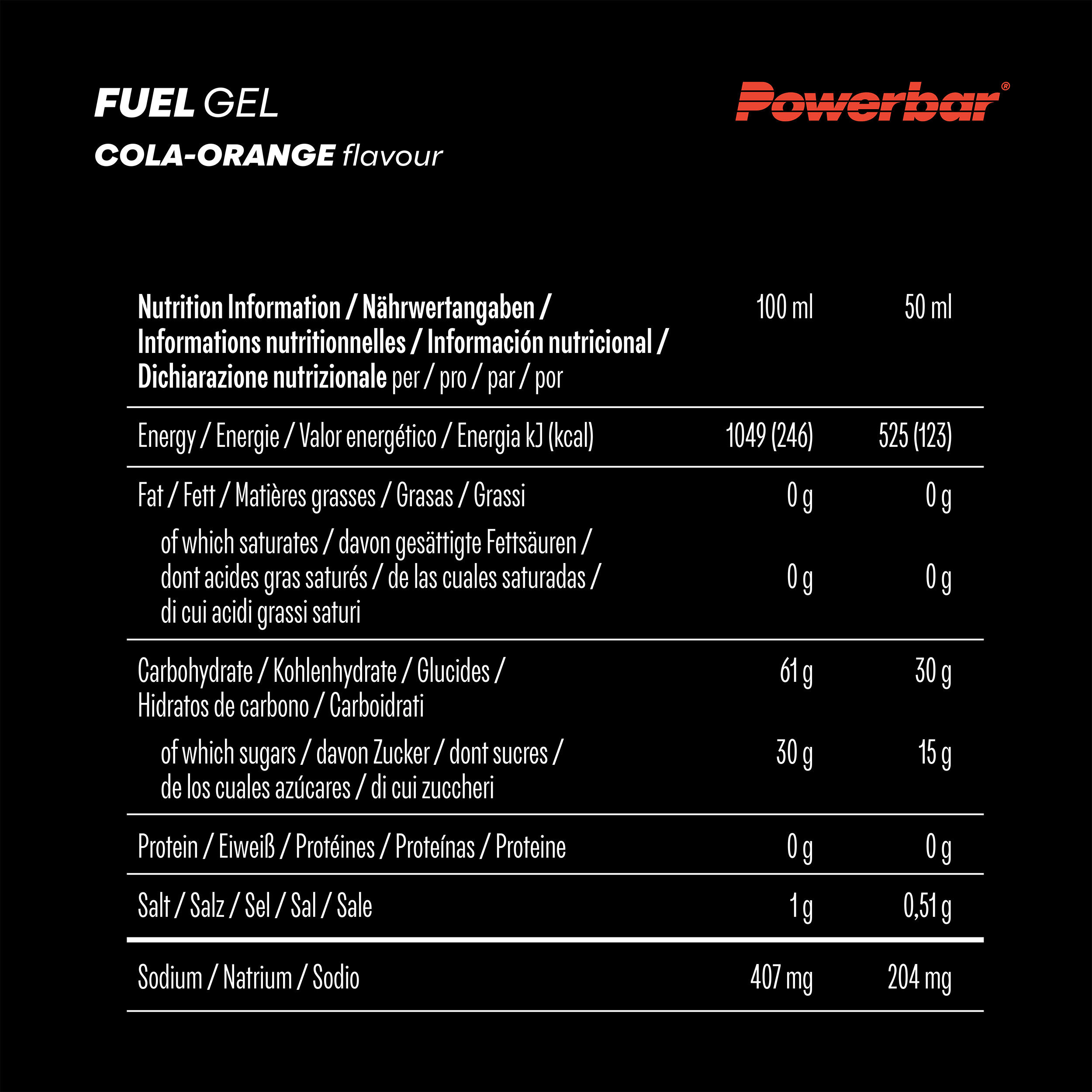 Powerbar Fuel Gel Black Line 30 - 12 x 50 ml 6/6