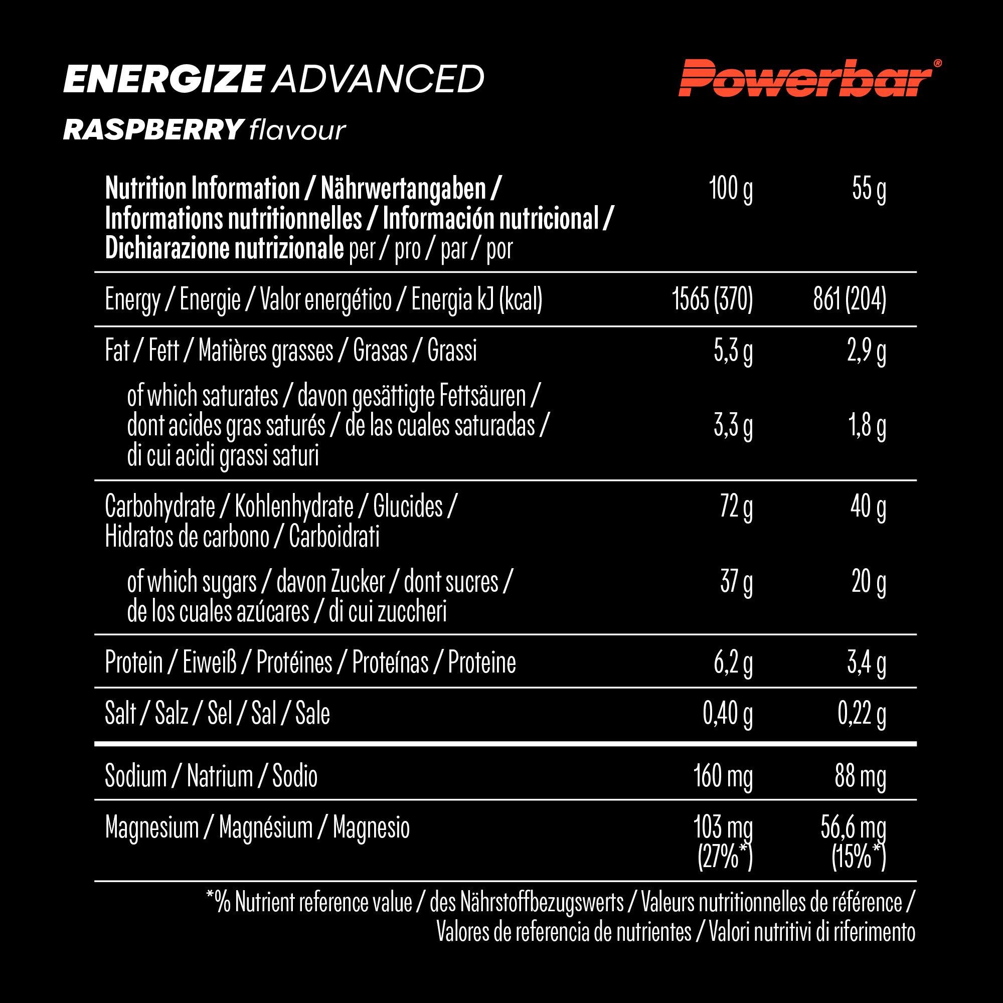 Powerbar Energize Advanced Bar Raspberry 55g (15 stuks) 5/6