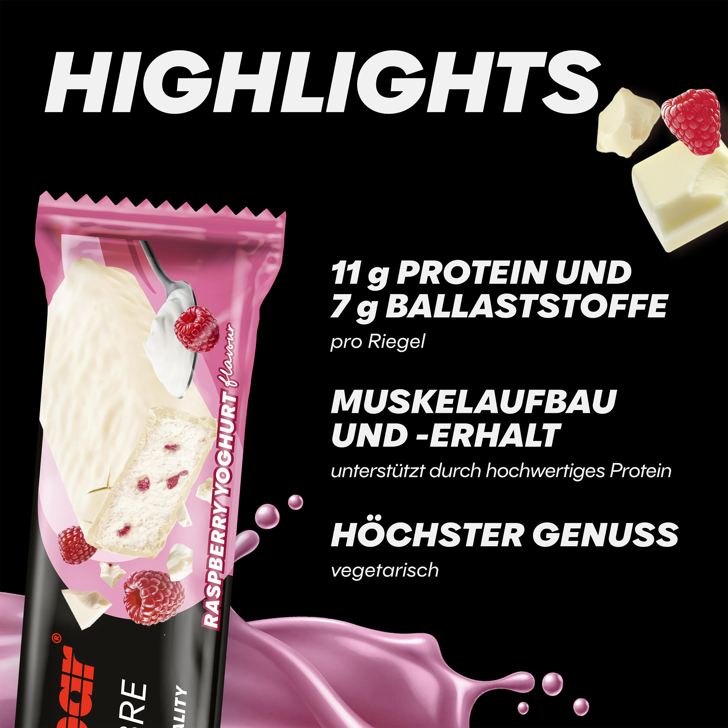 Powerbar Protein Plus Fibre Bar (16x35g) Raspberry-Joghurt - Repen - Eiwit Repen 3/7