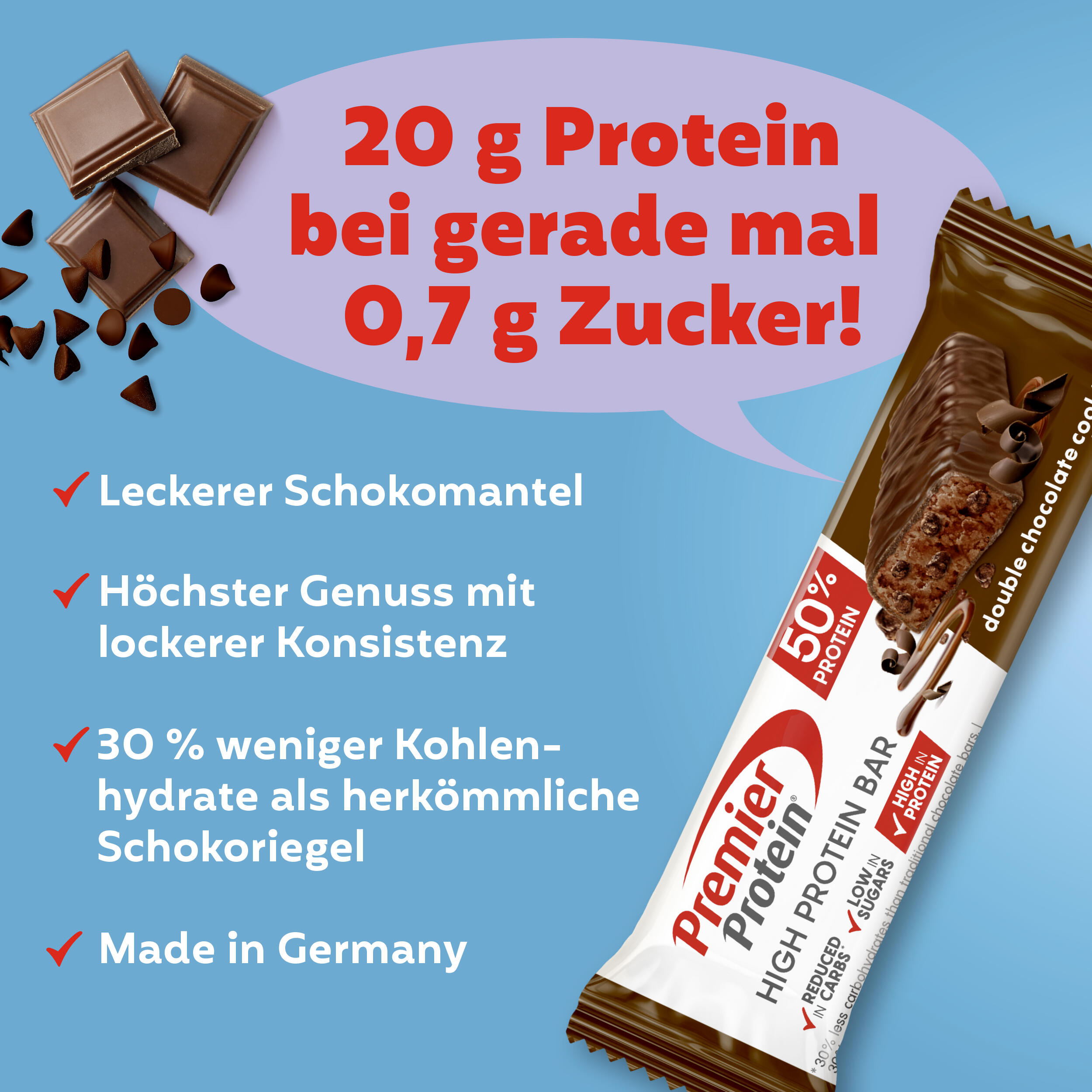 High Protein Bundle (2x16x40g) Double Chocolate Cookie | Chocolate Caramel 2/7