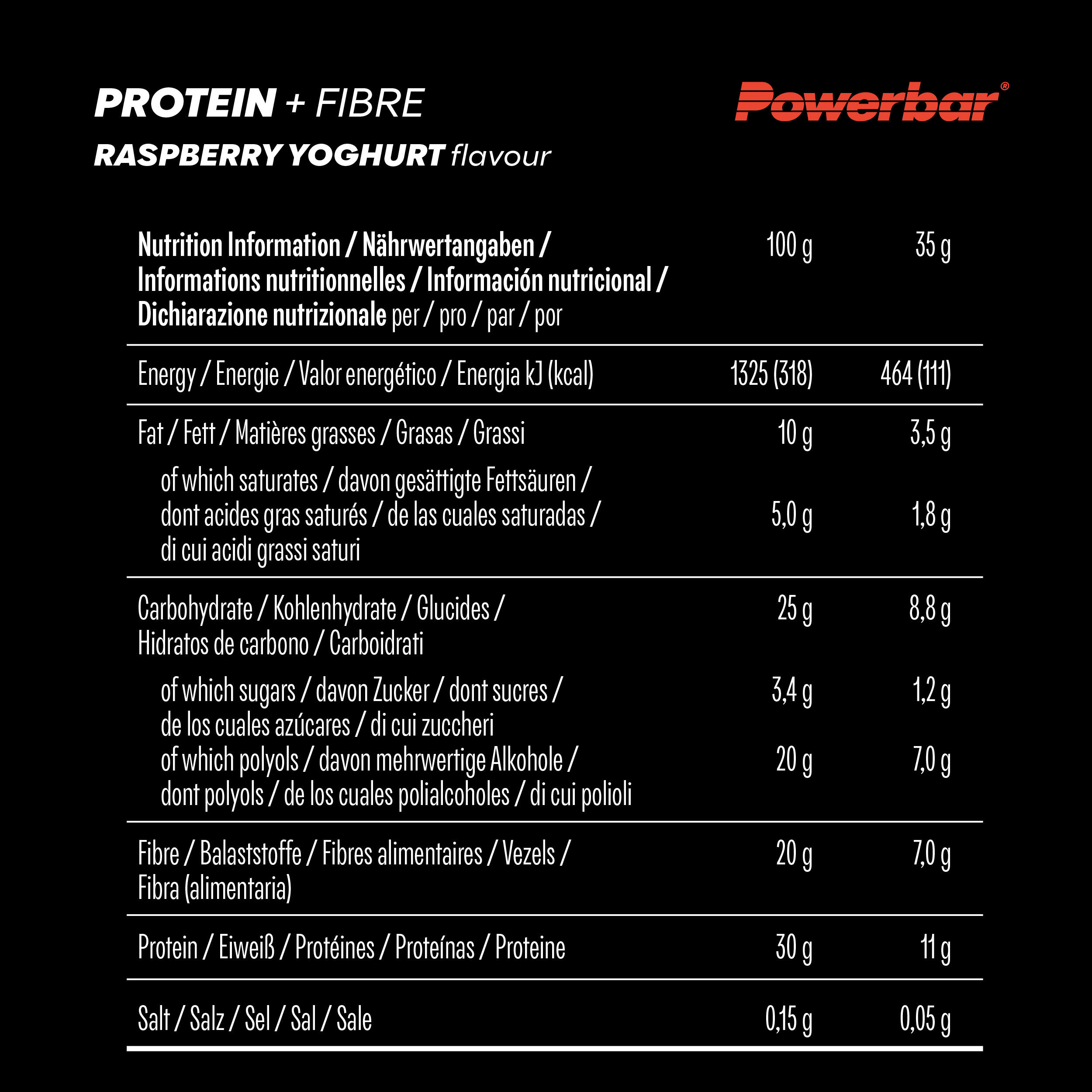 Powerbar Protein Plus Fibre Bar (16x35g) Raspberry-Joghurt - Repen - Eiwit Repen 4/7