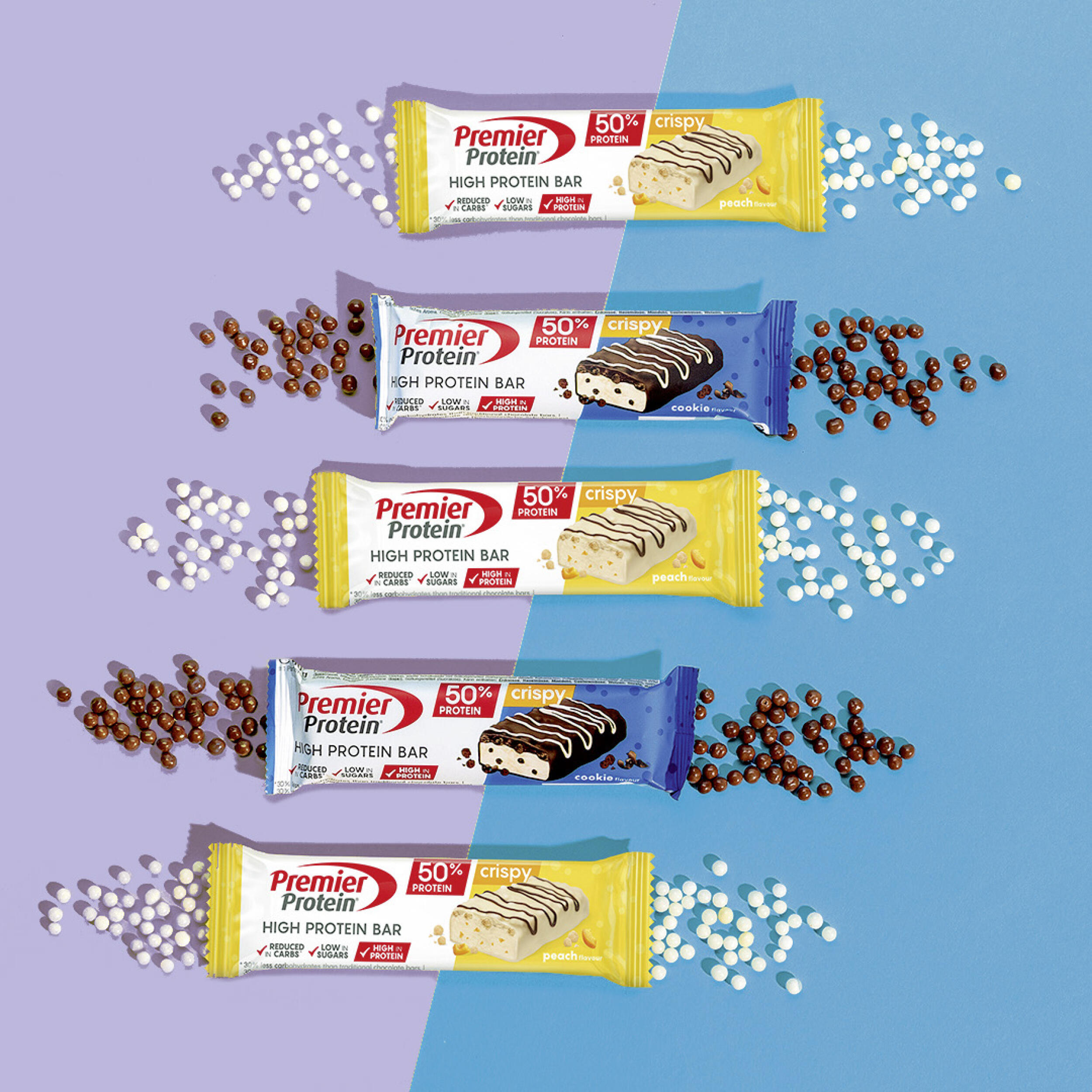 High Protein Bar 50% - Multiflavorbox 4x(5x40g) Multiflavour 5/7