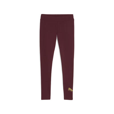 ESS METALLIC Leggings Damen PUMA Ruby Shimmer Metallic Gold Red