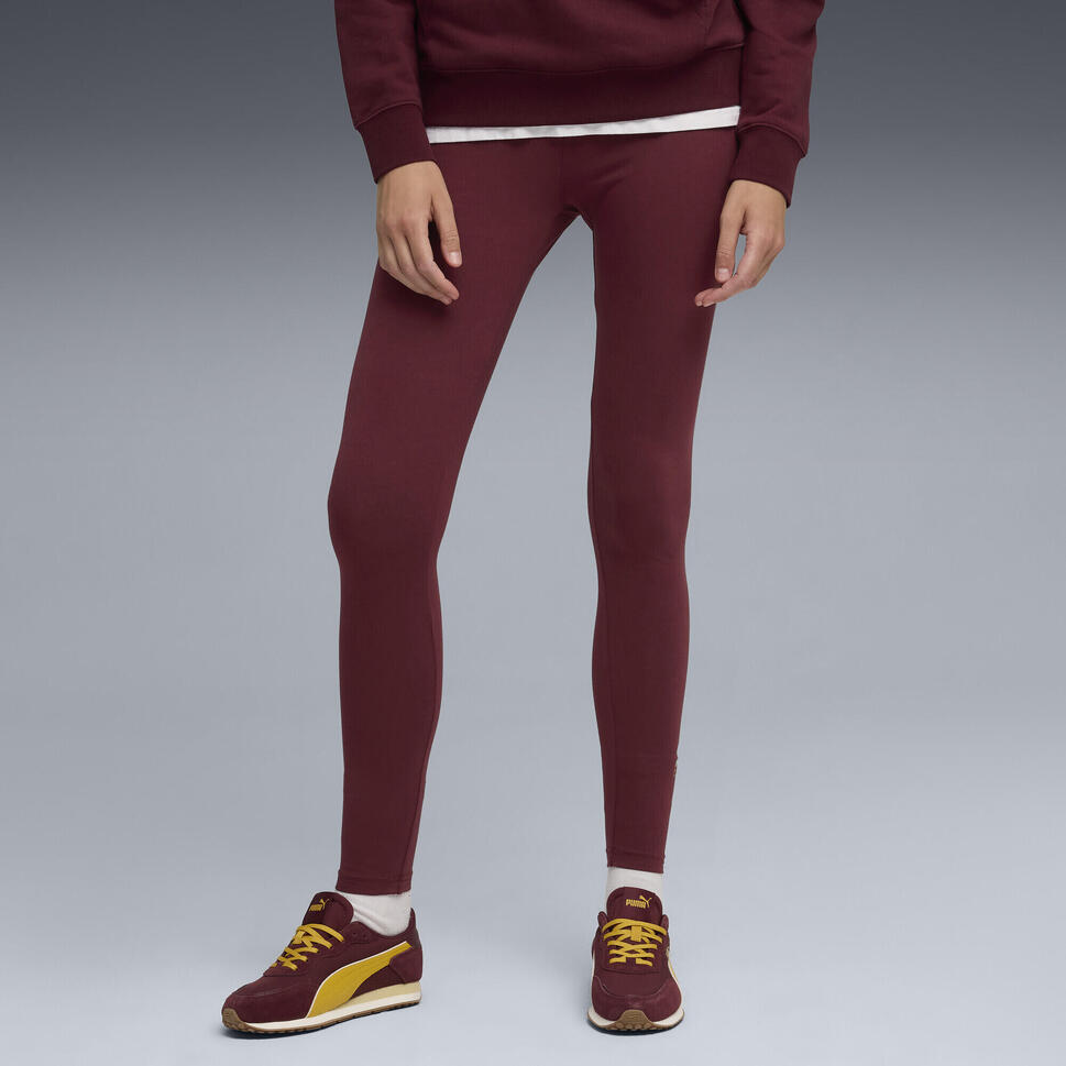Damskie legginsy ESS METALLIC PUMA Ruby Shimmer Metallic Gold Red