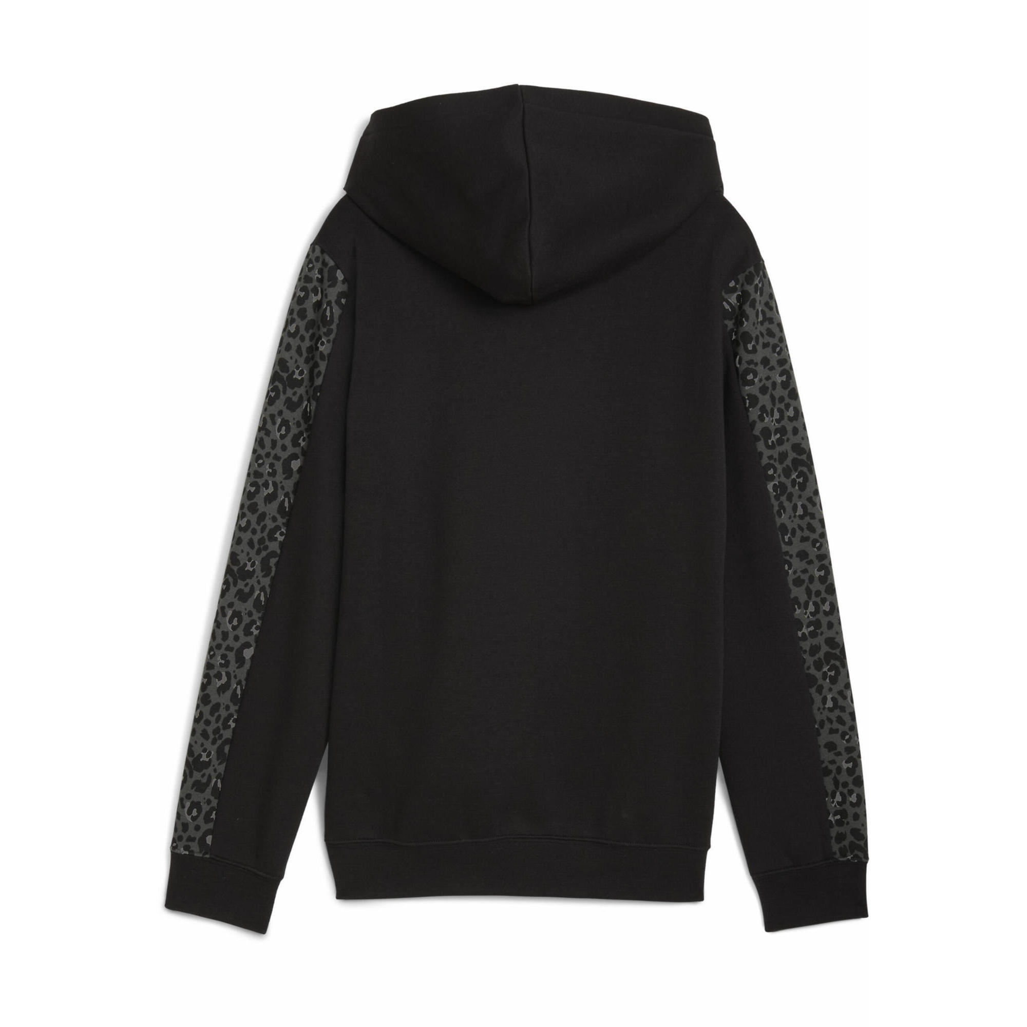 Młodzieżowa bluza z kapturem Essentials ze zwierzęcym wzorem PUMA Black