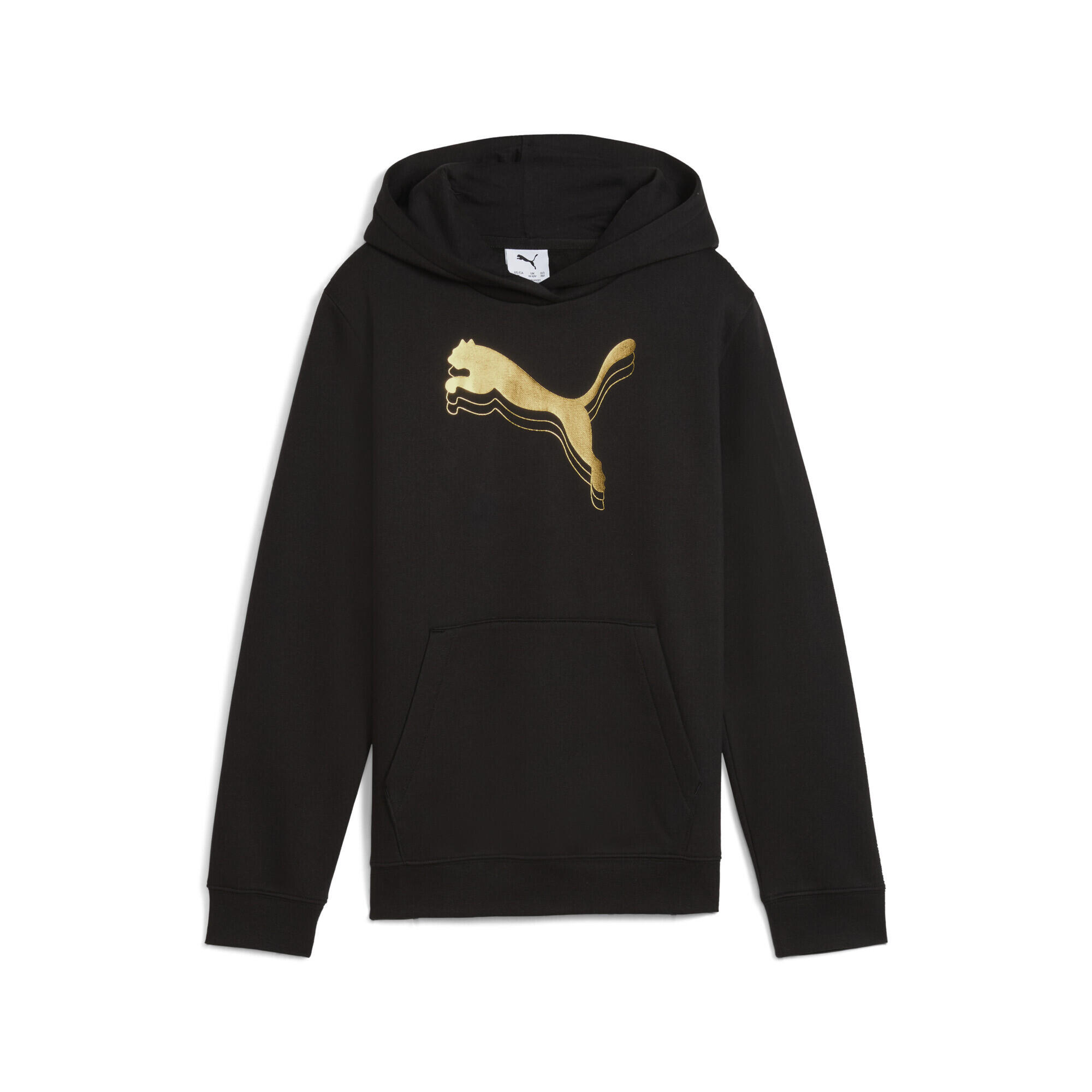 Młodzieżowa bluza z kapturem Essentials Metalic PUMA Black Metallic Gold
