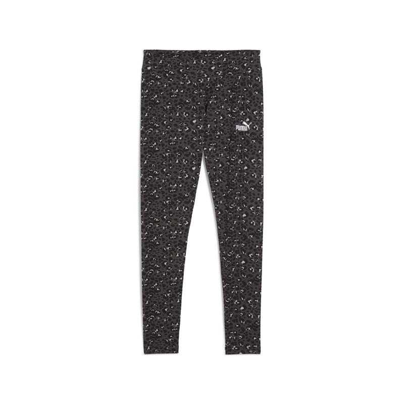 Colanți fitness femei imprimeu animal, Essentials, negru PUMA