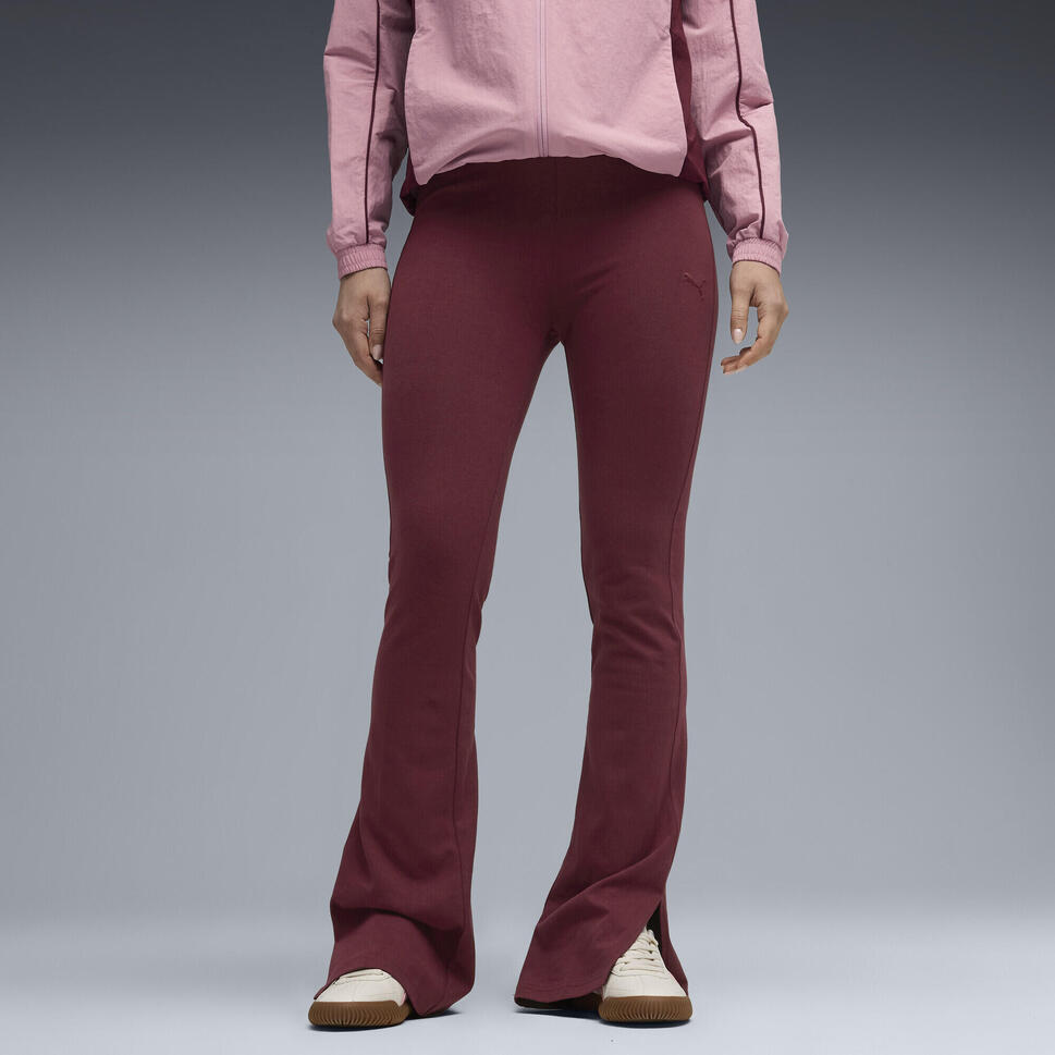 Damskie rozkloszowane legginsy HER z wysokim stanem PUMA Ruby Shimmer Red