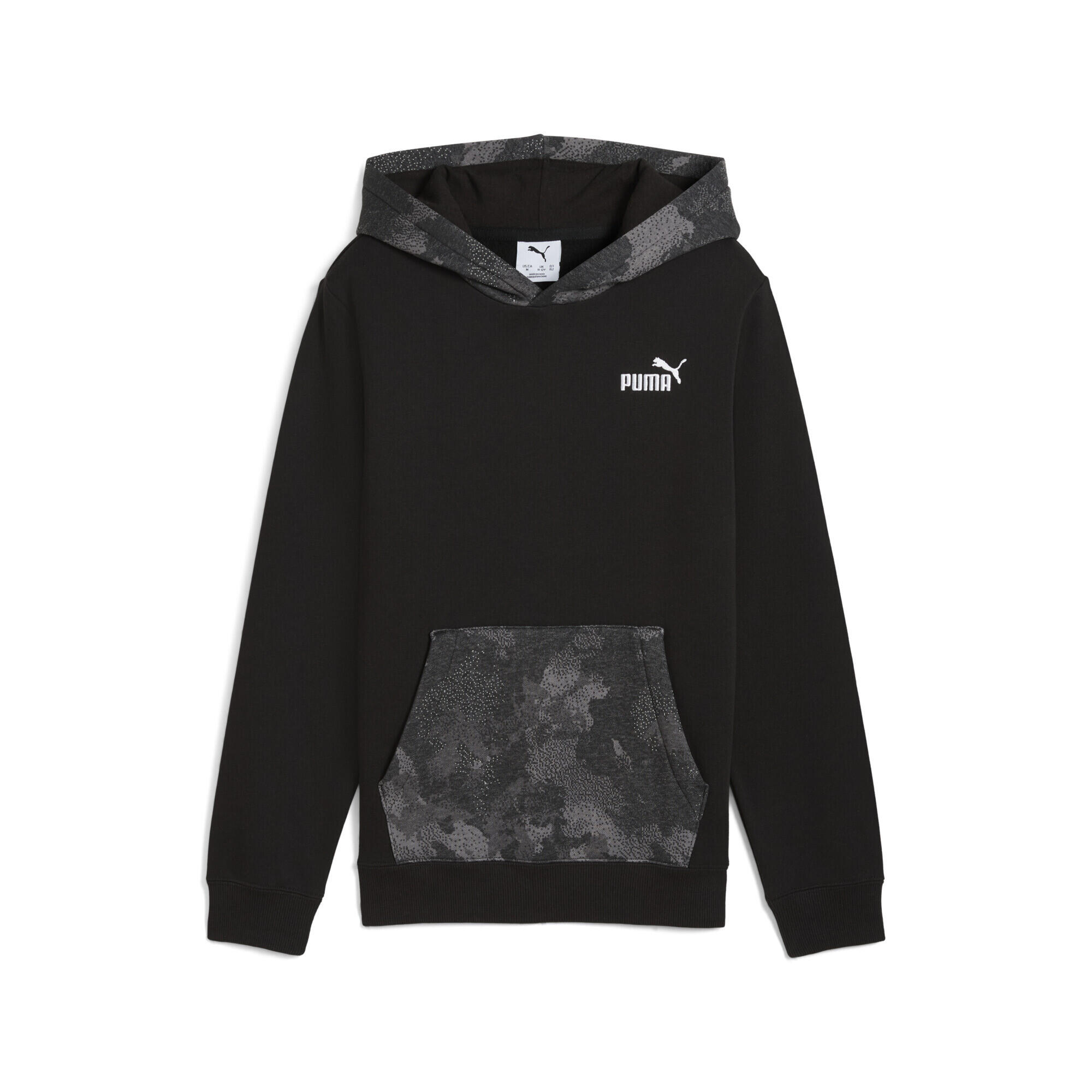 Młodzieżowa bluza z kapturem Essentials Camo PUMA Black
