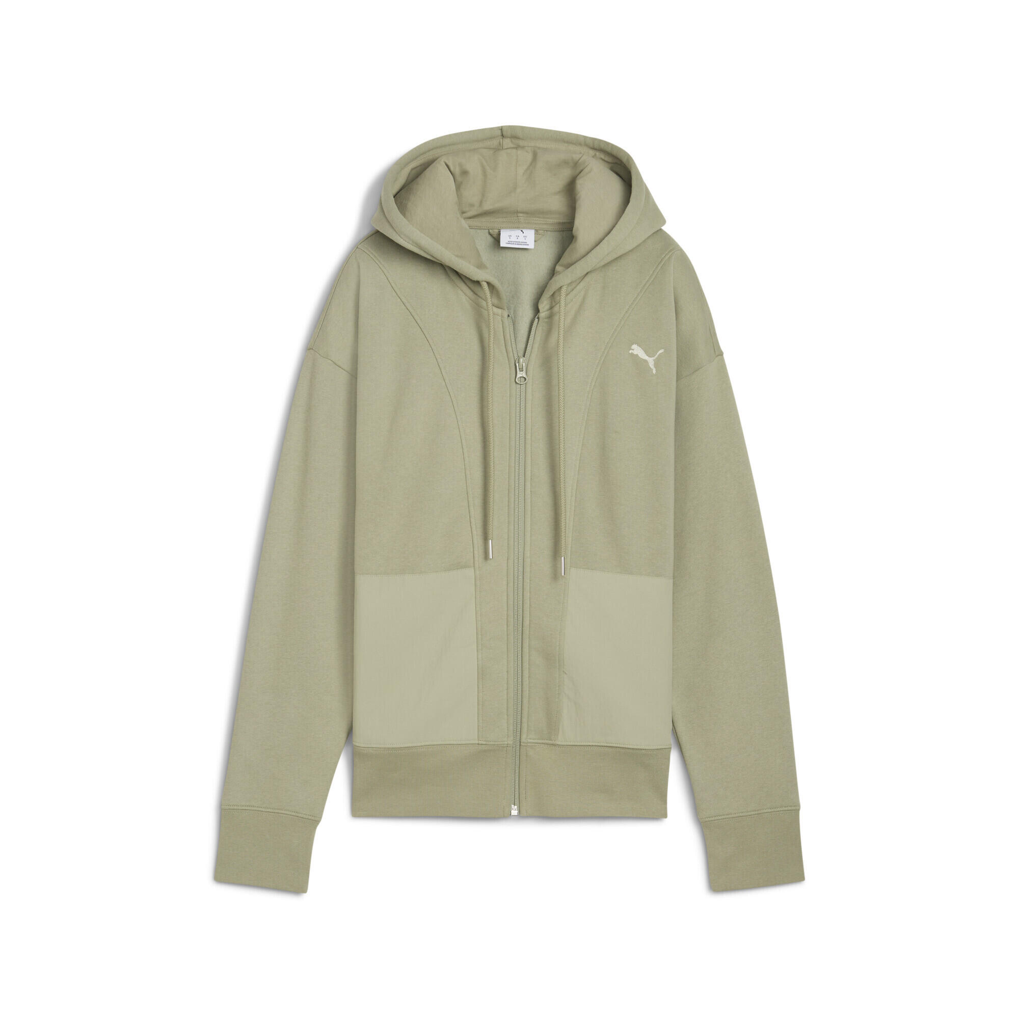Damska rozpinana bluza z kapturem HER o luźnym kroju PUMA Lux Army Green