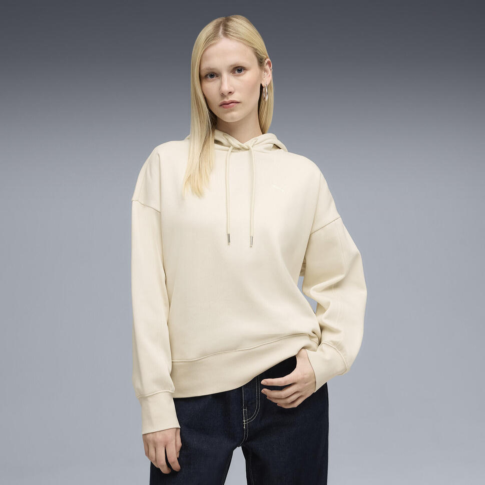 Damska bluza z kapturem HER o kroju oversize PUMA Alpine Snow White
