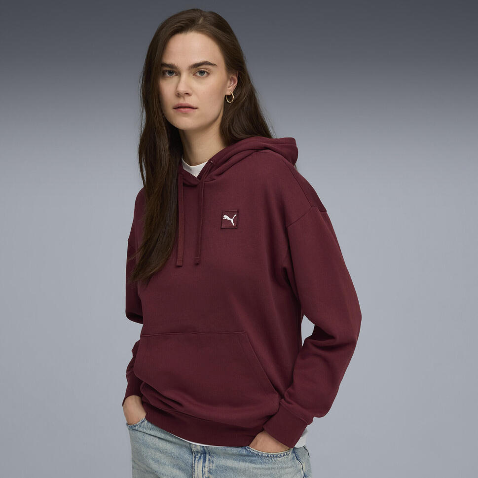 Damska wygodna bluza z kapturem Essentials Elevated PUMA Ruby Shimmer Red