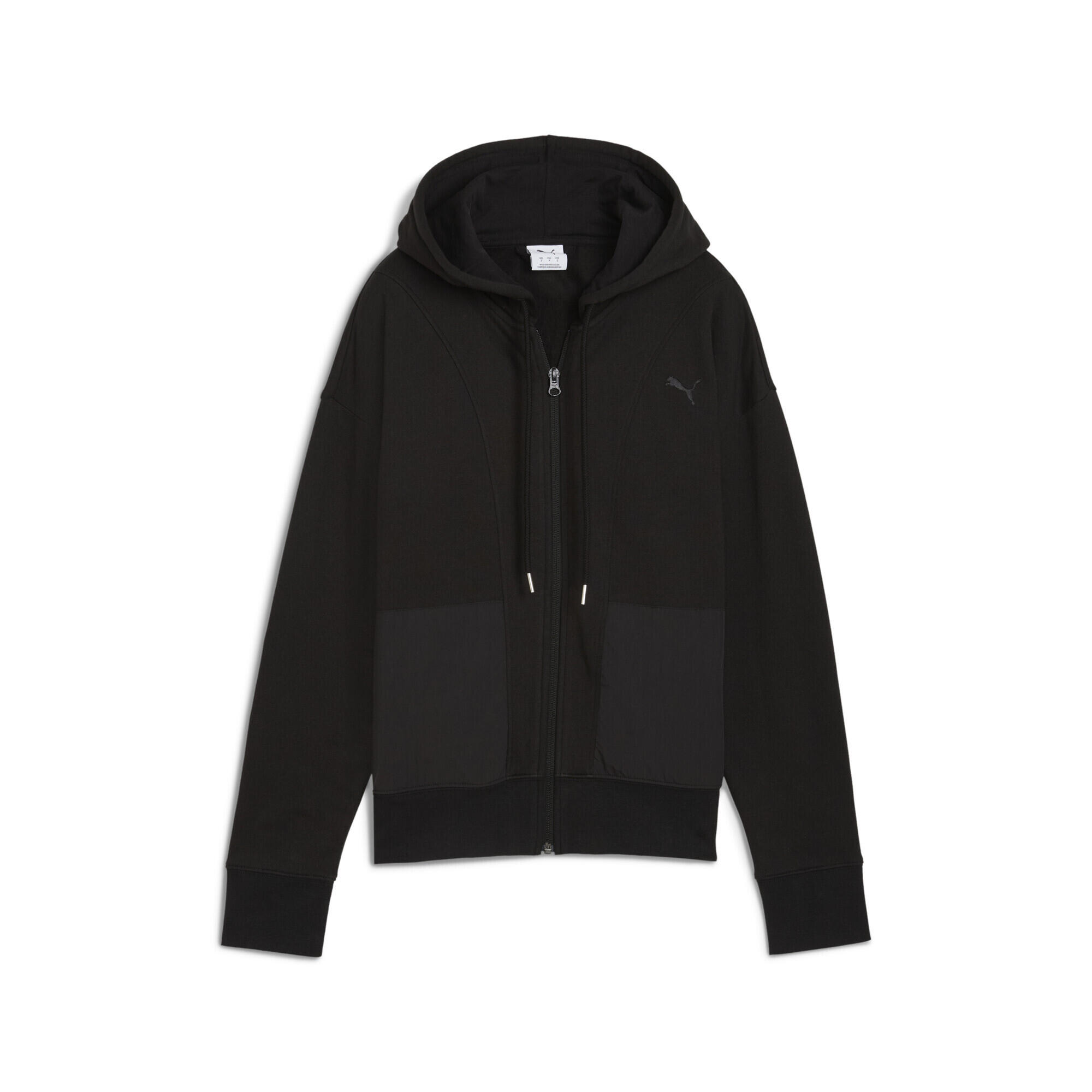 Damska rozpinana bluza z kapturem HER o luźnym kroju PUMA Black