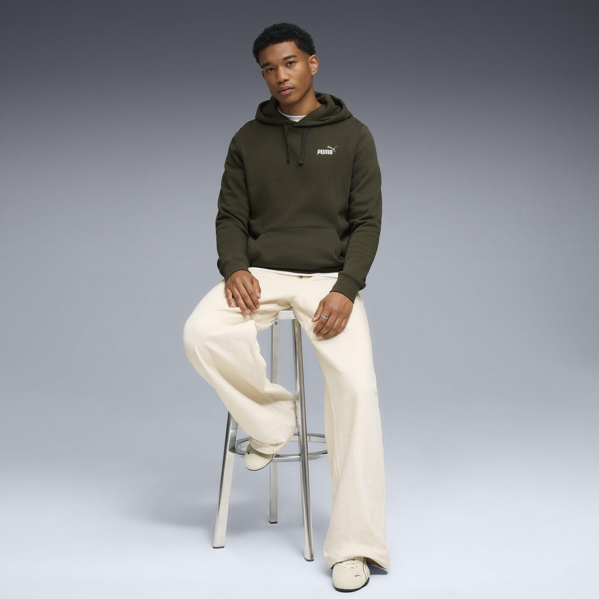 Felpa con cappuccio Essentials con logo piccolo N. 1 bicolore da uomo PUMA 4/7