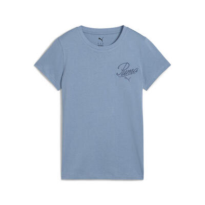 T-shirt ESS SCRIPT da donna PUMA Cool Blue