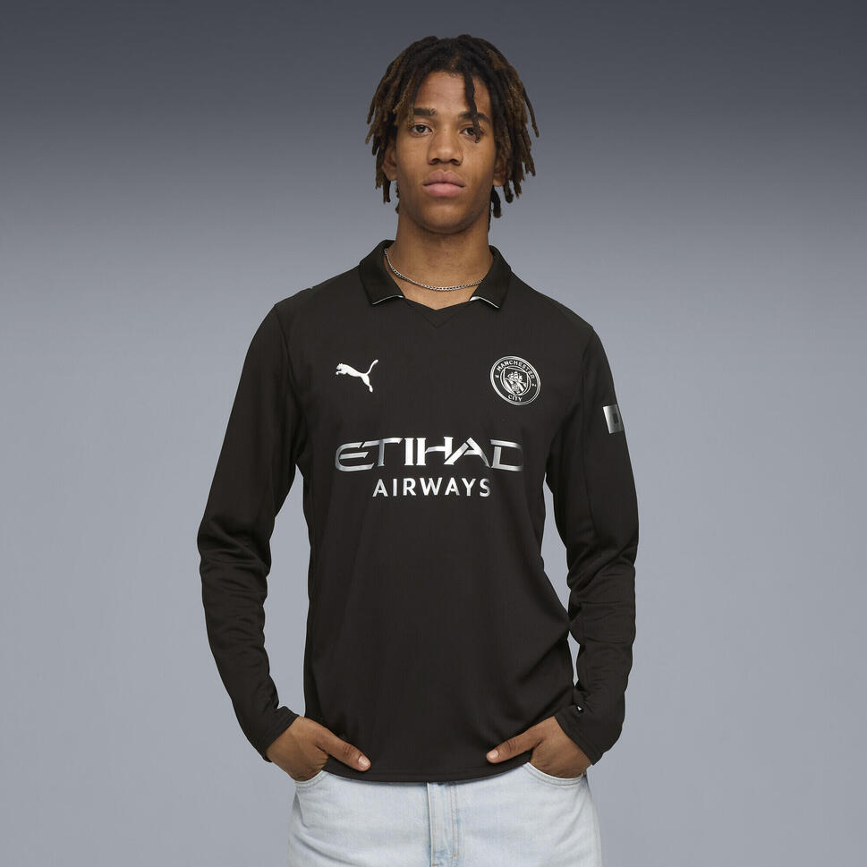 Męska koszulka wyjazdowa z długim rękawem Manchester City 25/26 PUMA Black