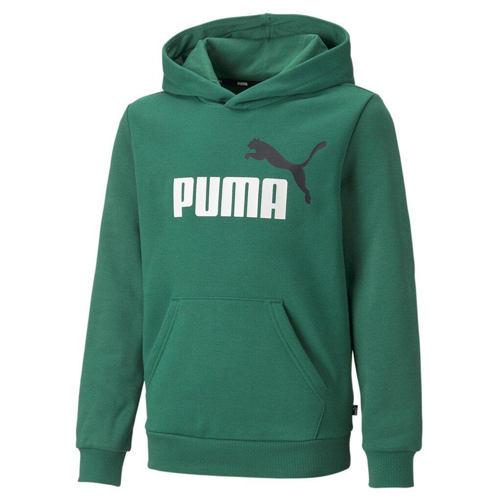 BLUZA DZIECIĘCA SPORTOWA Z KAPTUREM BAWEŁNIANA ZIELONA PUMA ESS+ 3/5