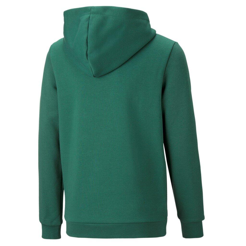 BLUZA DZIECIĘCA SPORTOWA Z KAPTUREM BAWEŁNIANA ZIELONA PUMA ESS+ 4/5
