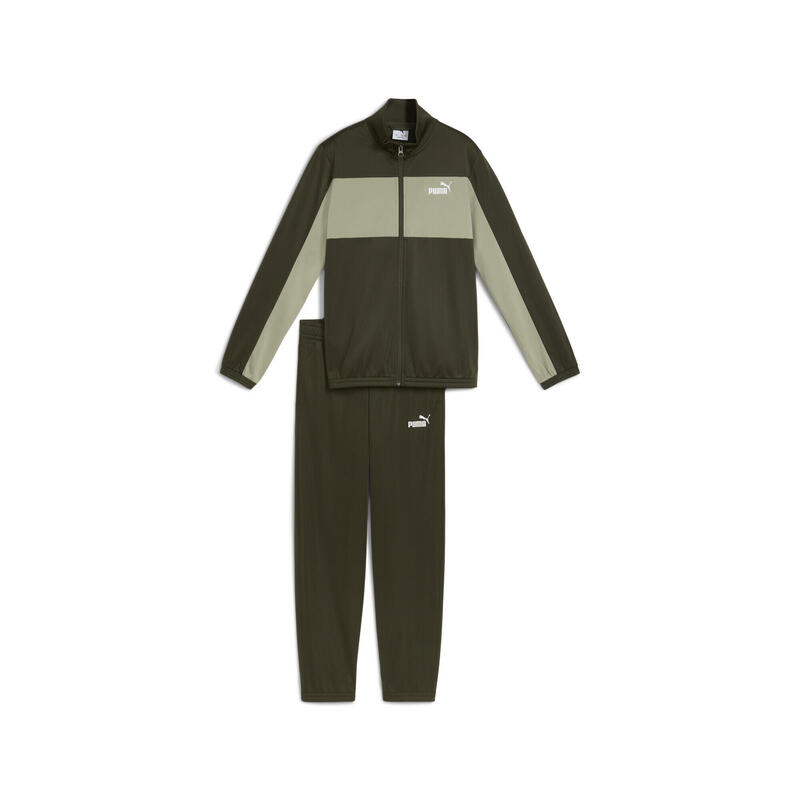 Młodzieżowy dres PUMA z poliestru z blokami kolorów PUMA Dark Olive Green