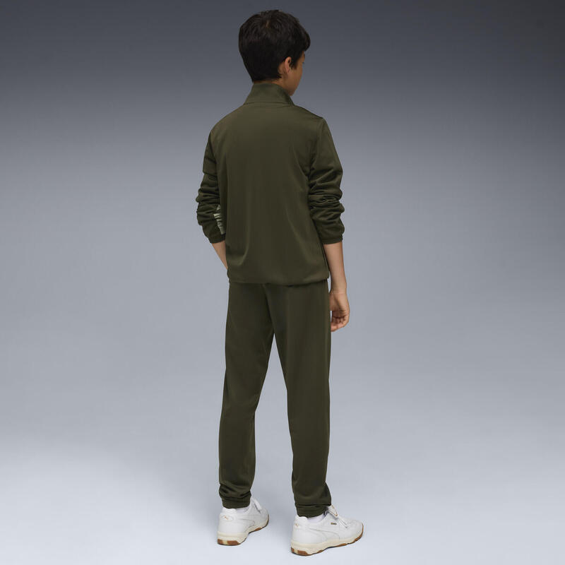 Młodzieżowy dres PUMA z poliestru z blokami kolorów PUMA Dark Olive Green