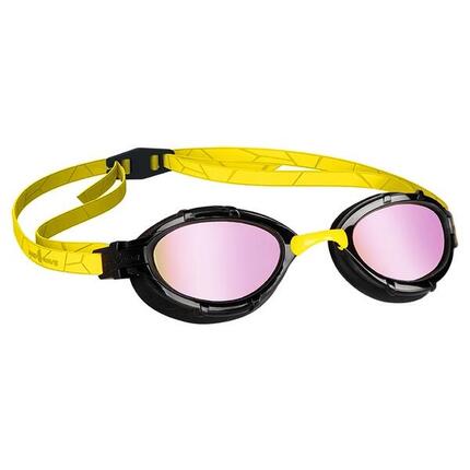 Mad Wave Lunettes de natation miroir arc-en-ciel de triathlon - Jaune