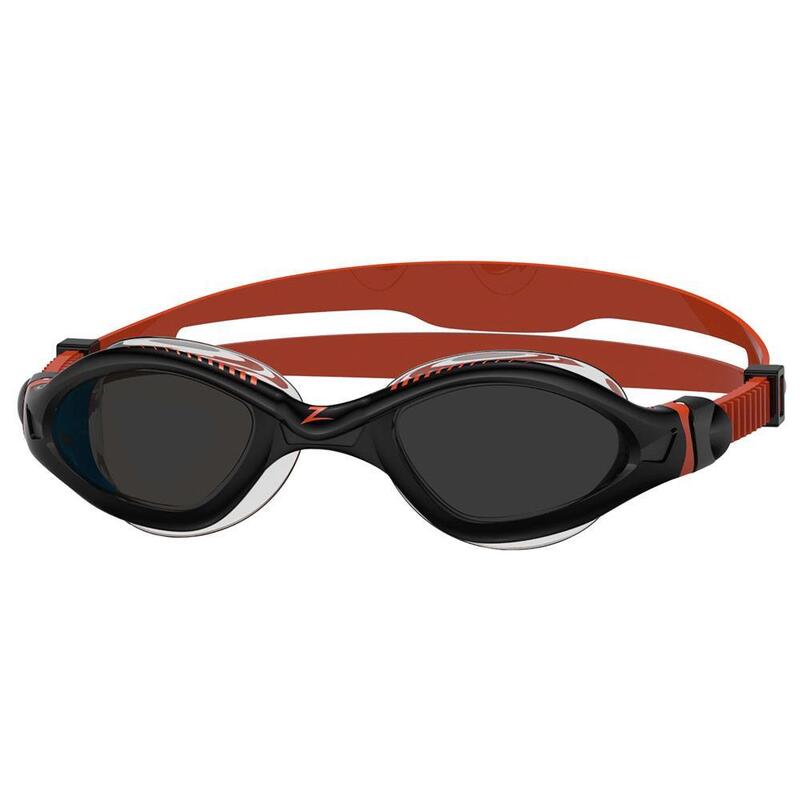 Lunettes de Natation TIGER LSR+, Verres Fumés, Taille Regular, Noir Orange