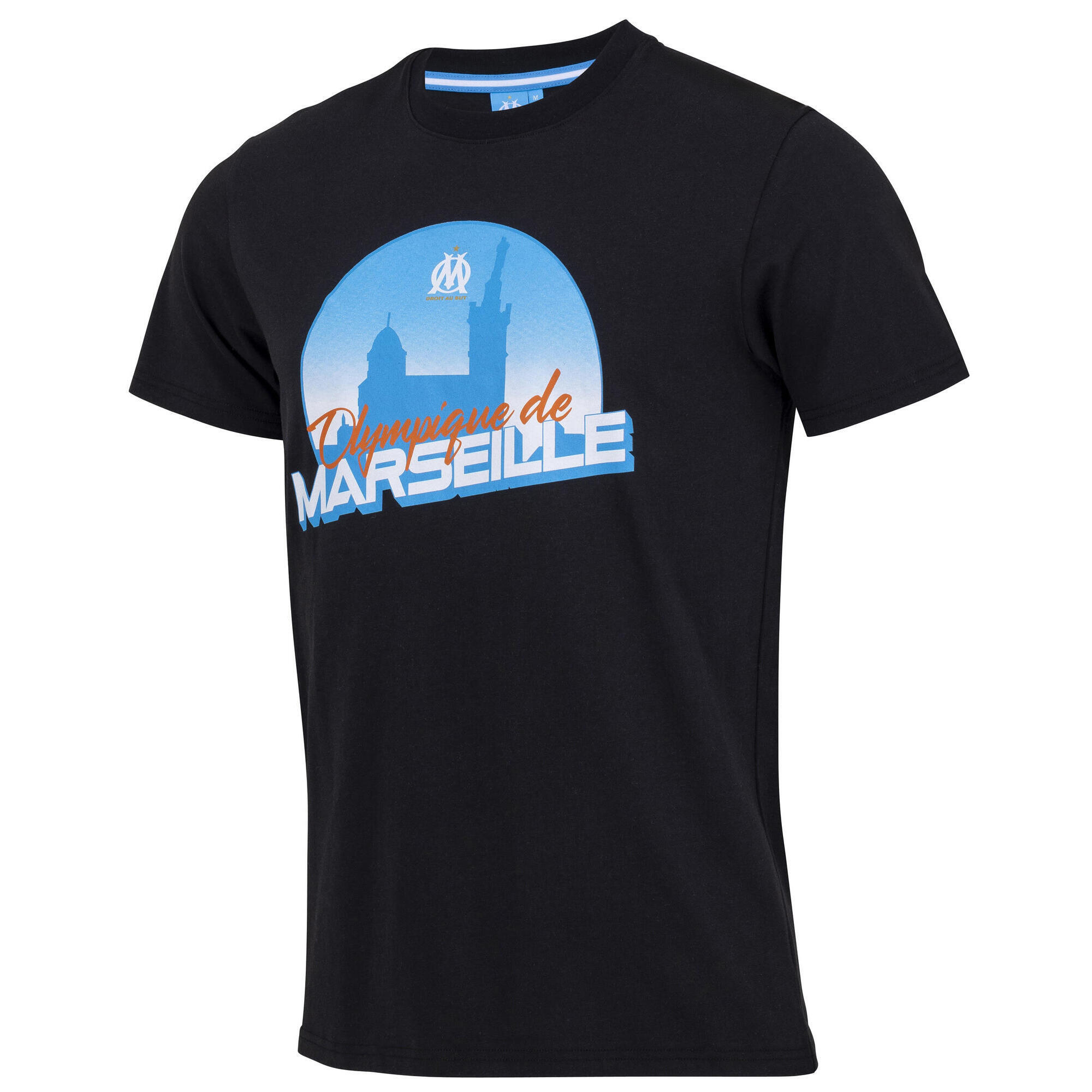 Olympique De Marseille - T-shirt Homme Om - Collection Officielle Olympique De Marseille - T-shirt Manches Courtes - Noir - Decathlon