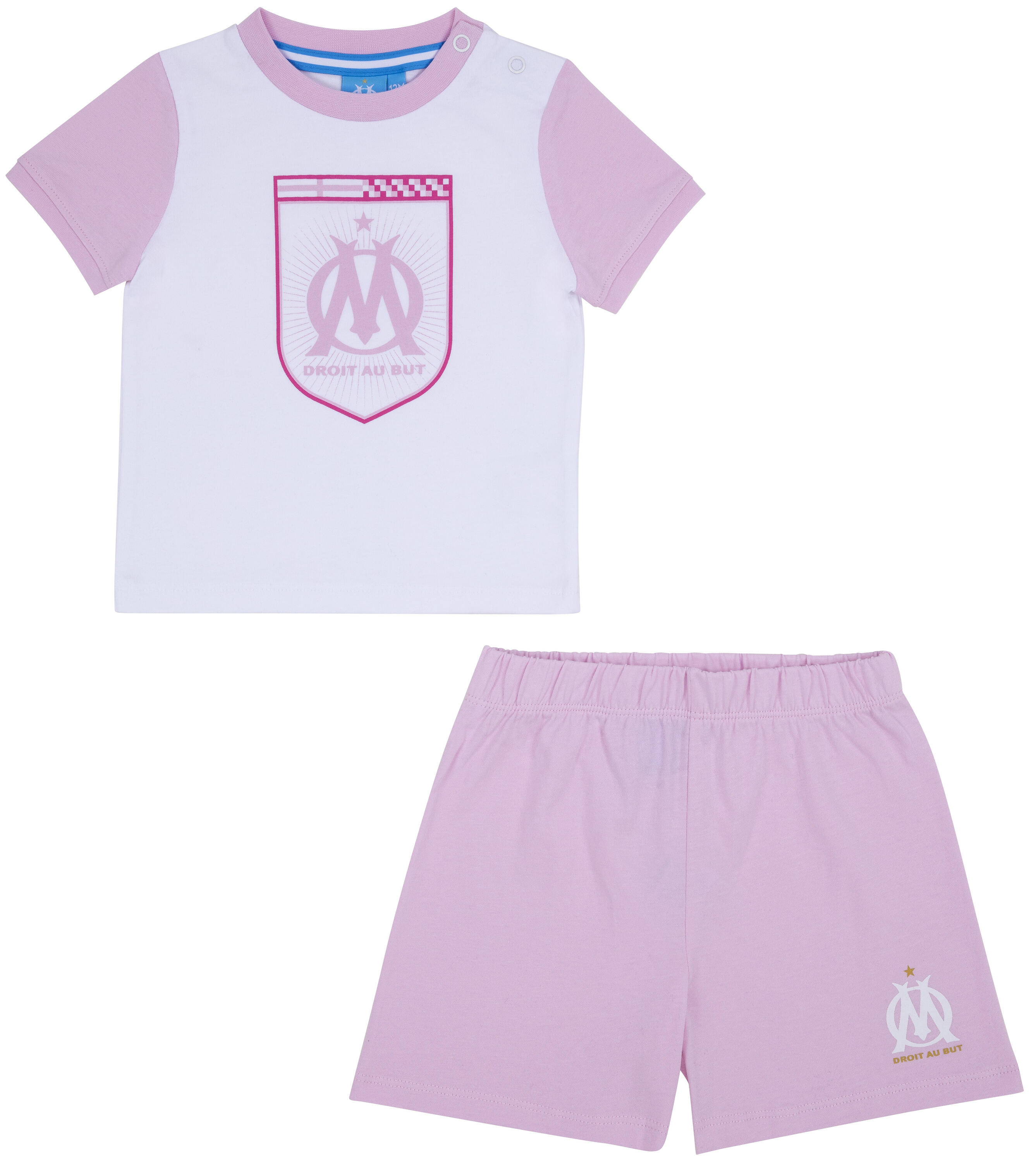 Ensemble t-shirt short bébé fille OM OLYMPIQUE DE MARSEILLE 1/2