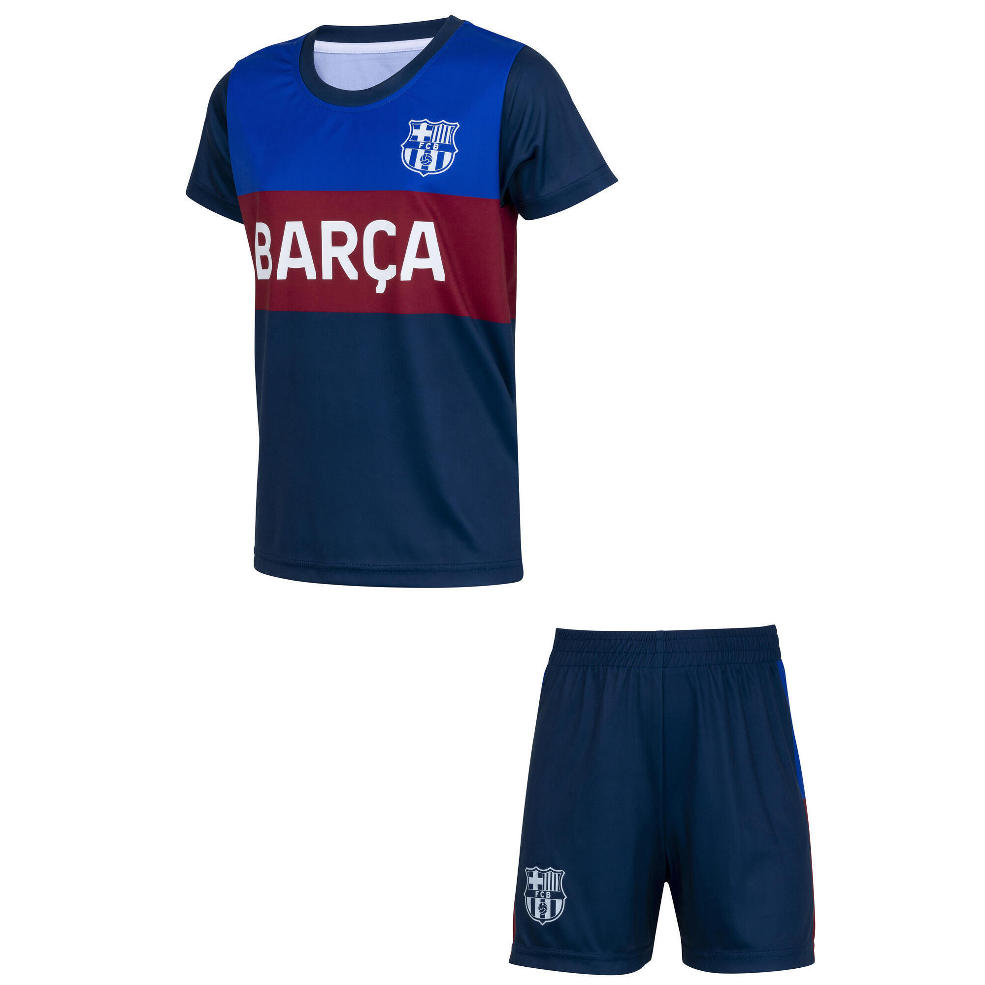 Fc Barcelona - Ensemble Maillot Short Barça Enfant - Collection Officielle Fc Barcelone - Maillot Manches Courtes - Bleu - Decathlon