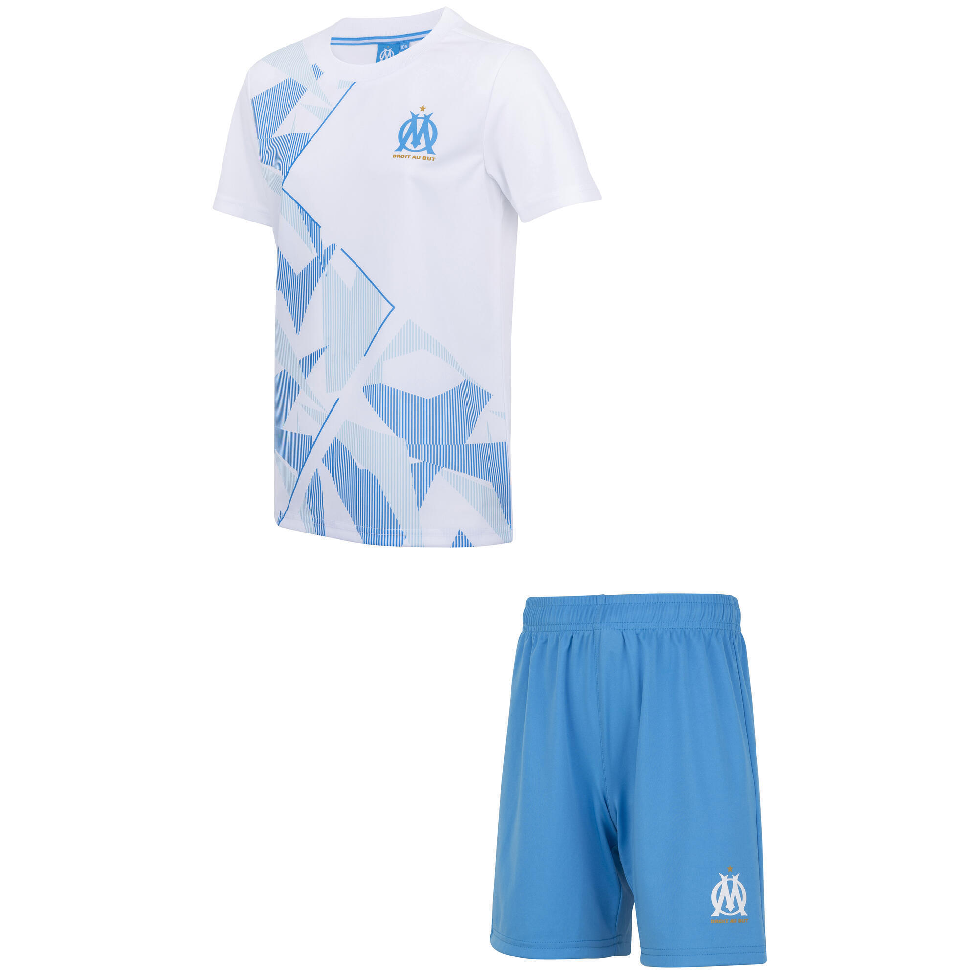 Olympique De Marseille - Ensemble Maillot Short Om - Collection Officielle Olympique De Marseille - Maillot Manches Courtes - Blanc - Decathlon