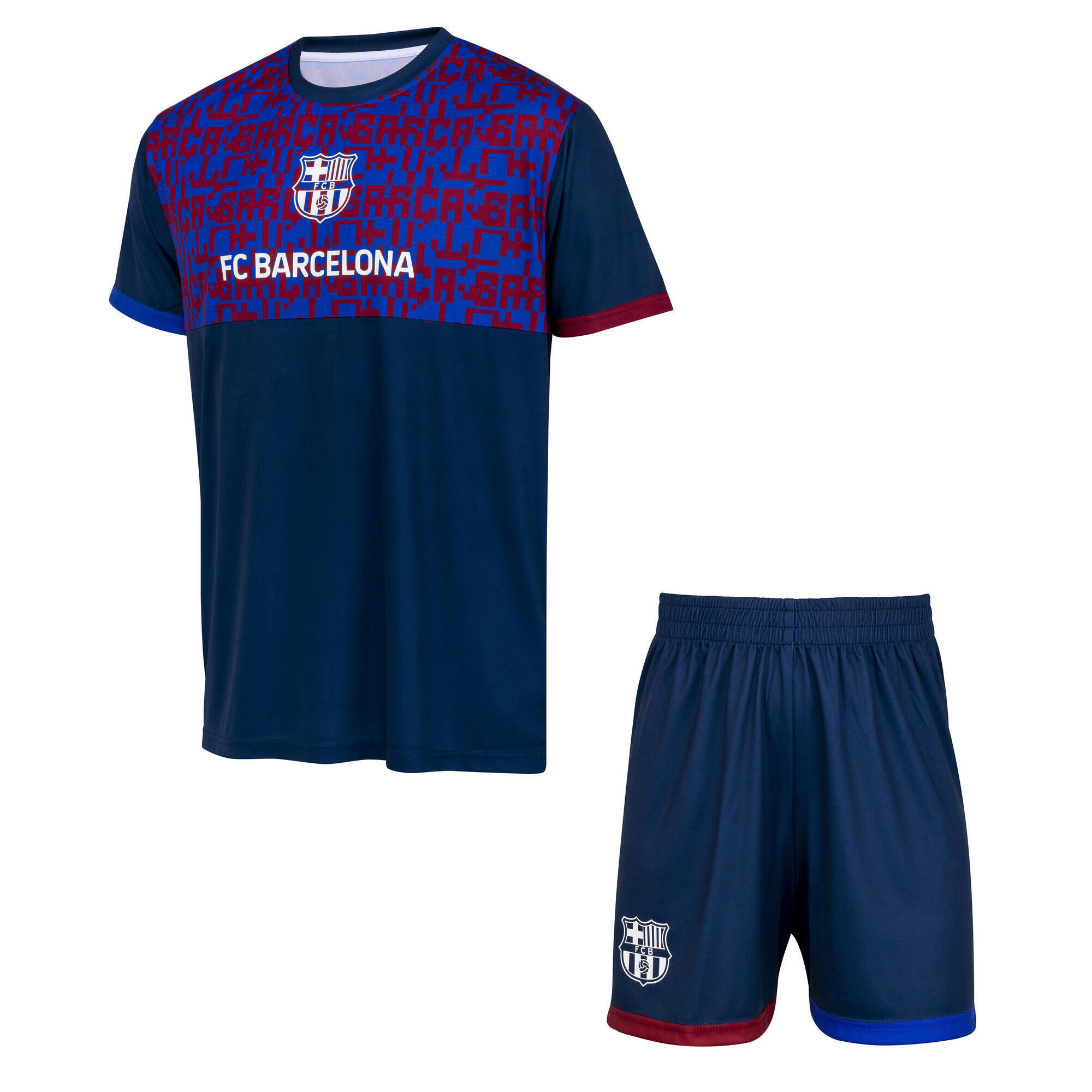 Fc Barcelona - Ensemble Maillot Short Barça Enfant - Collection Officielle Fc Barcelone - Maillot Manches Courtes - Bleu - Decathlon