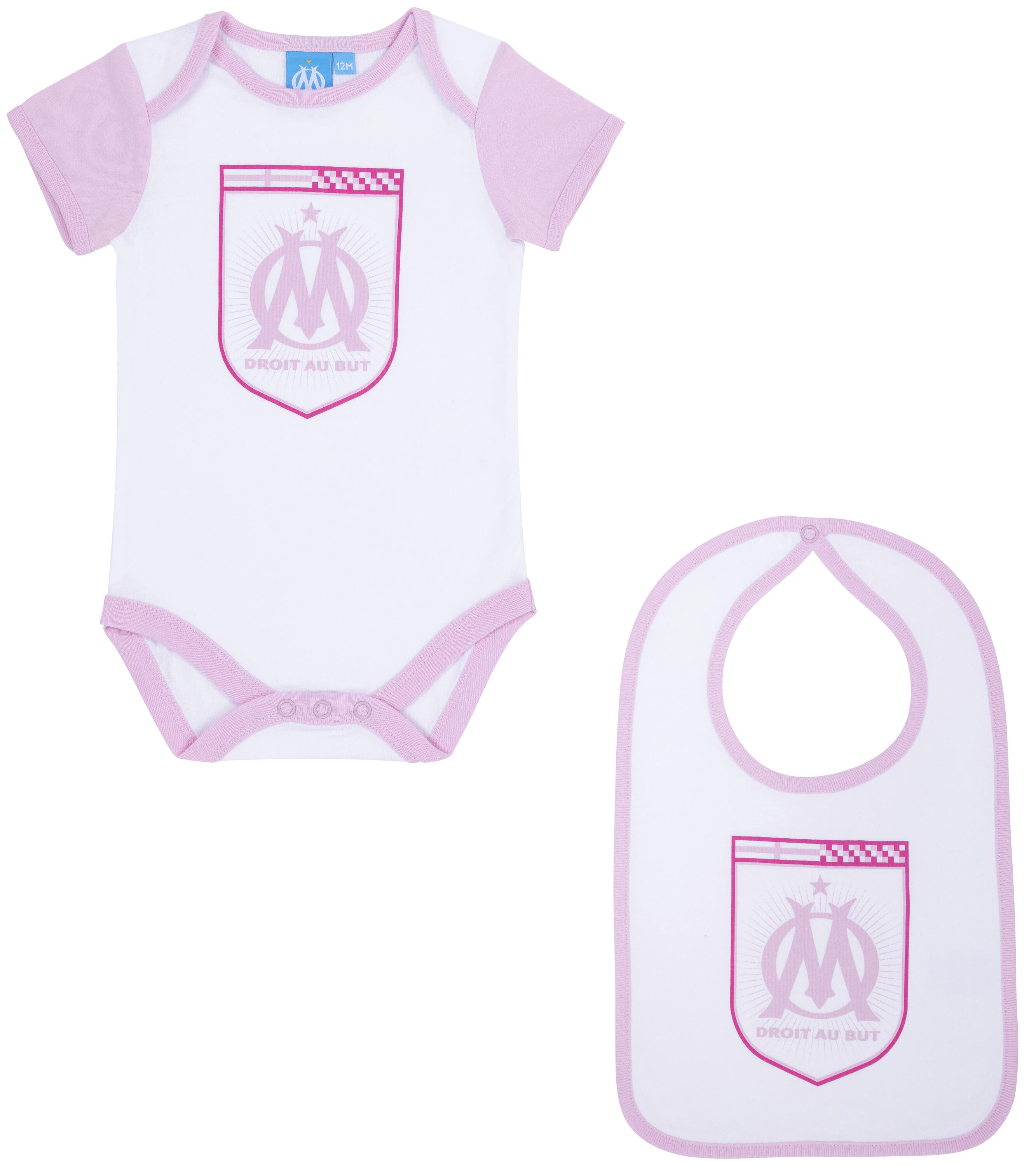 Body bavoir bébé fille OM - Collection officielle OLYMPIQUE DE MARSEILLE 1/2