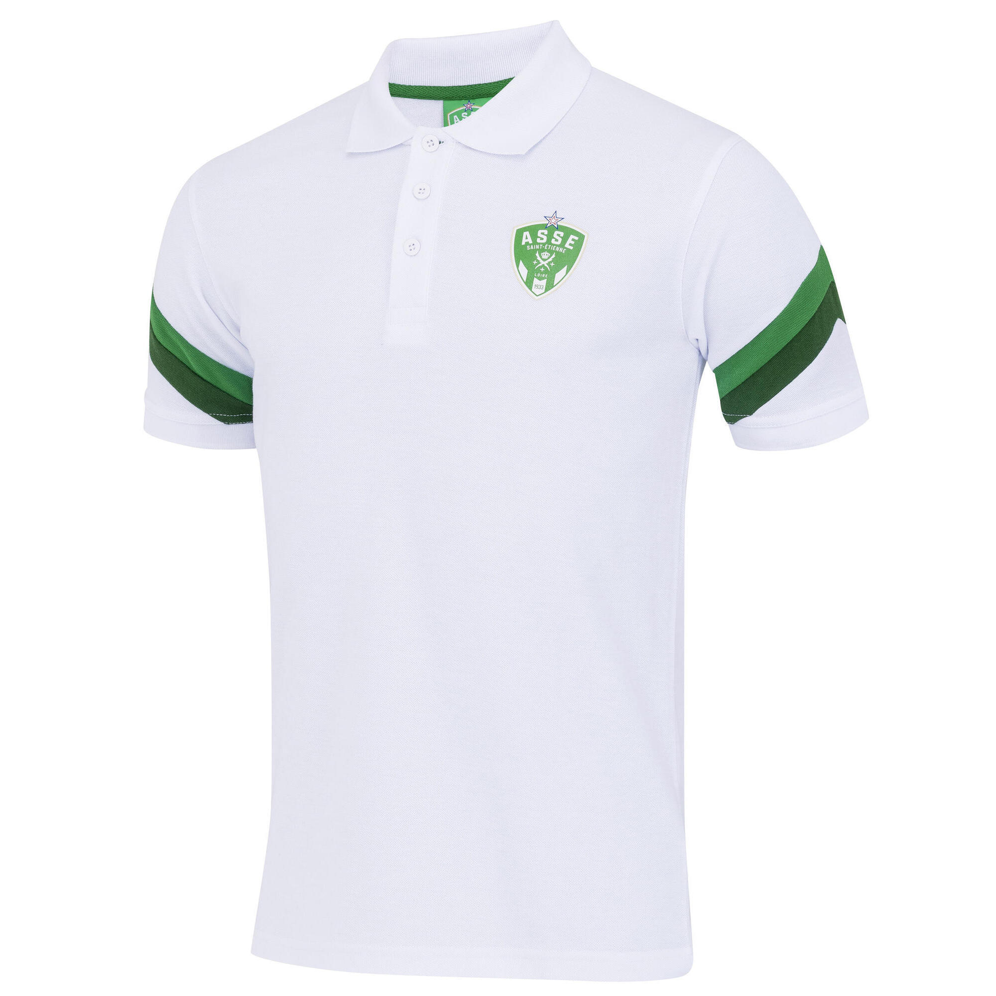 As Saint Etienne - Polo Homme Asse - Collection Officielle As Saint Etienne - Polo Manches Courtes - Blanc - Decathlon