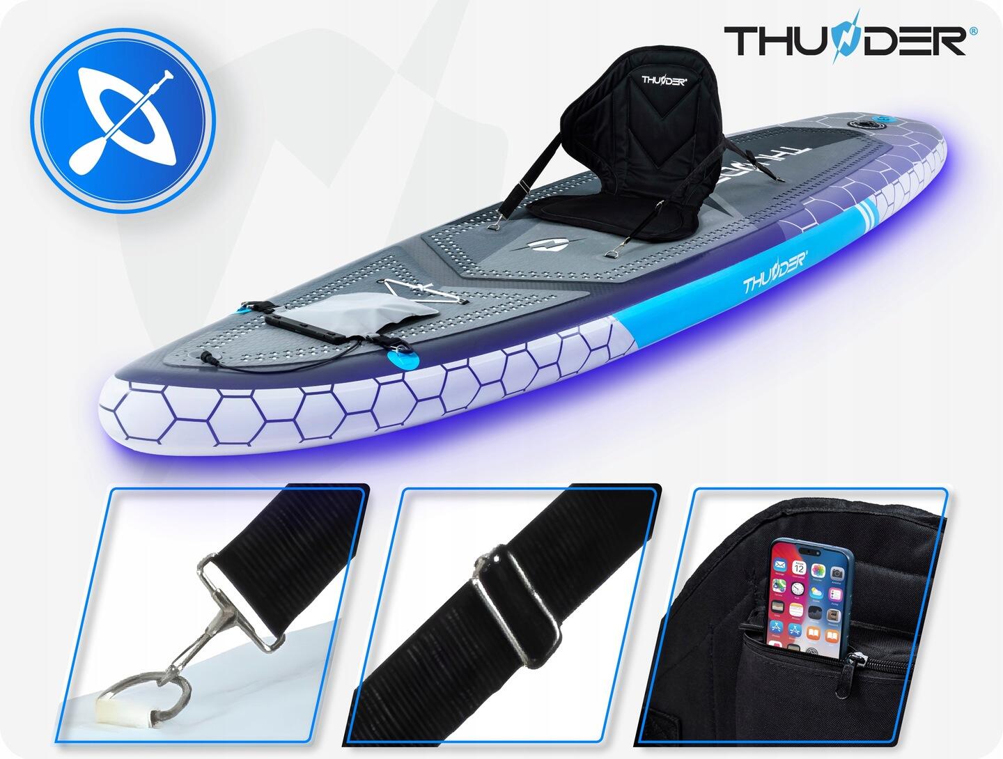 Aufblasbares SUP-Board mit Zubehör THUNDER LUMOS 320cm 3/8