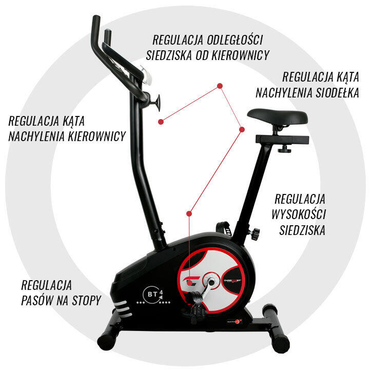 Hometrainer tot 120 kg - Handpolssensoren - stil - 24 niveaus - LCD - BT 4 5/7