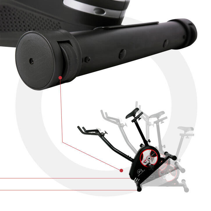 Hometrainer tot 120 kg - Handpolssensoren - stil - 24 niveaus - LCD - BT 4 6/7