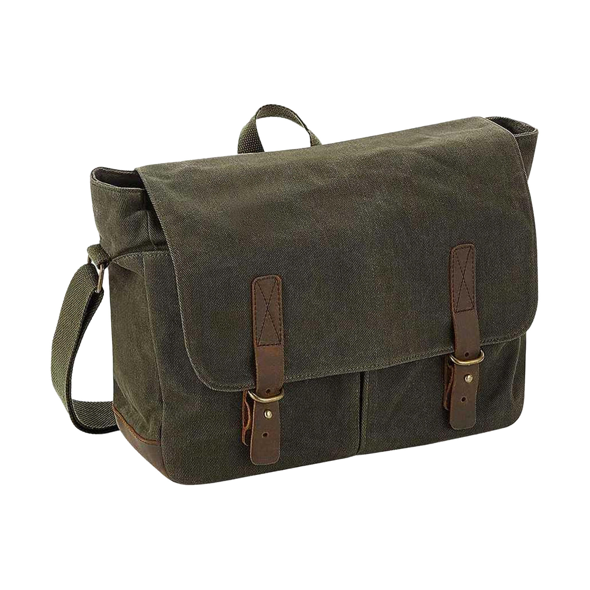 Quadra Heritage Leather Trim Messenger Bag
