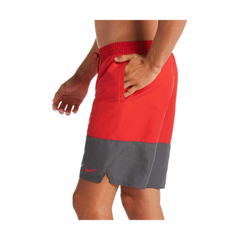 Nike Costume da Bagno da Uomo NESSB451 bicolore rosso grigio XS 2/2