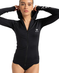 Lycra manches longues zippé avec capuche NEW ESSENTIALS Noir Femme