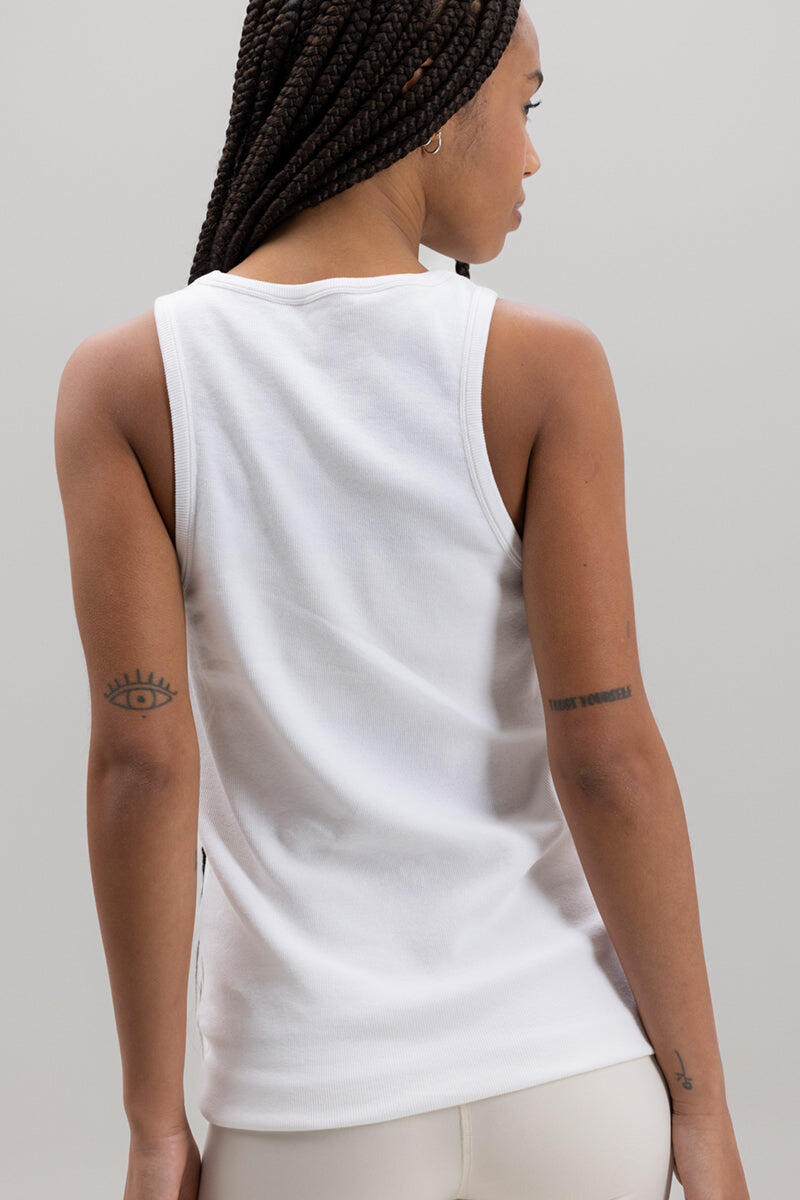 Hey Honey - Rib Tank White Klassisches Rippendesign aus weicher Baumwolle 4/5