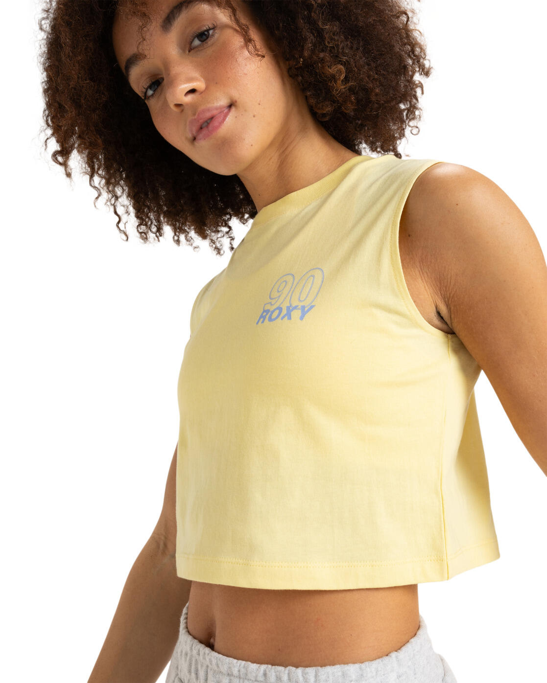 Crop top ESSENTIAL ENERGY Jaune Femme 3/4