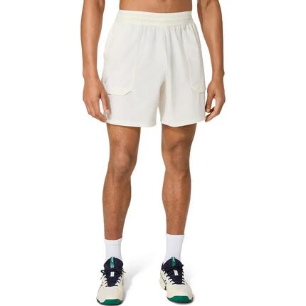 Short MATCH 7IN Homme crème, extensible, poches balles