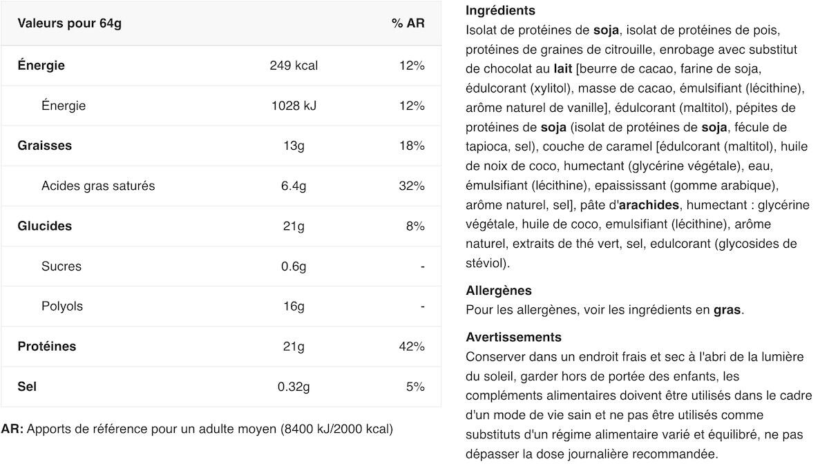 Barres protéinées vegan - Smart Bar Plant - Caramel Salé Boite de 12 2/6