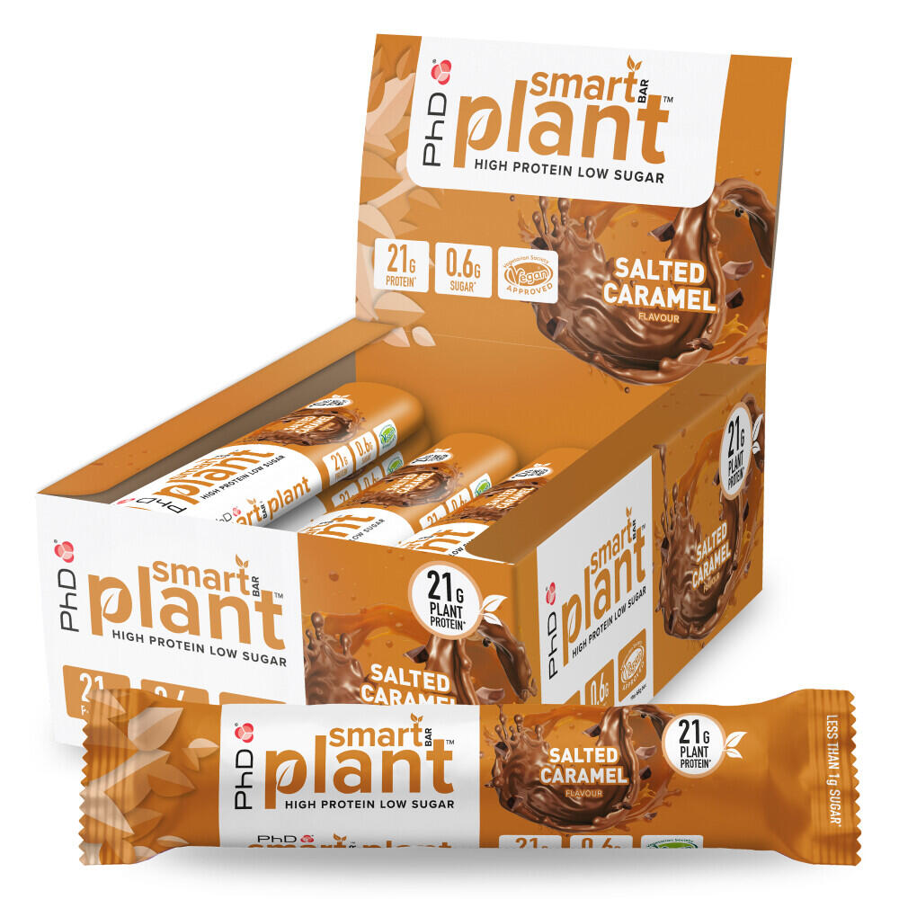 PHD NUTRITION Veganistische Repen - Blik Smart Bar Plant (12x64g) - Gezouten Karamel